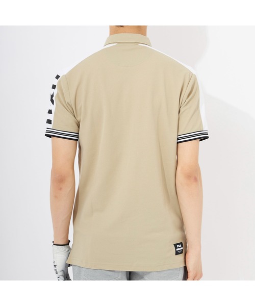 FILA GOLF(フィラゴルフ )の「FILA GOLF/フィラゴルフ ゴルフウェア 吸汗速乾 UVカット 切替ライン ハーフボタンダウン 半袖 シャツ ポロシャツ(ポロシャツ・メンズ・ホワイト/ブラック/ベージュ/ピンク・M/L/LL/3L)」の16枚目の写真