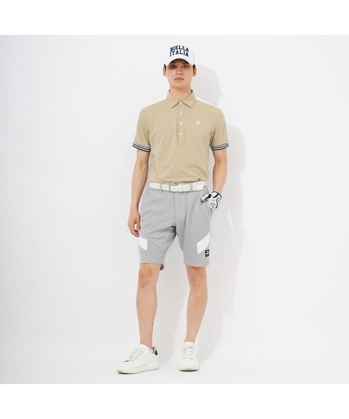 FILA GOLF(フィラゴルフ )の「FILA GOLF/フィラゴルフ ゴルフウェア 吸汗速乾 UVカット 切替ライン ハーフボタンダウン 半袖 シャツ ポロシャツ(ポロシャツ・メンズ・ホワイト/ブラック/ベージュ/ピンク・M/L/LL/3L)」の12枚目の写真
