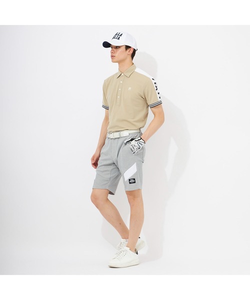 FILA GOLF(フィラゴルフ )の「FILA GOLF/フィラゴルフ ゴルフウェア 吸汗速乾 UVカット 切替ライン ハーフボタンダウン 半袖 シャツ ポロシャツ(ポロシャツ・メンズ・ホワイト/ブラック/ベージュ/ピンク・M/L/LL/3L)」の13枚目の写真