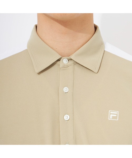 FILA GOLF(フィラゴルフ )の「FILA GOLF/フィラゴルフ ゴルフウェア 吸汗速乾 UVカット 切替ライン ハーフボタンダウン 半袖 シャツ ポロシャツ(ポロシャツ・メンズ・ホワイト/ブラック/ベージュ/ピンク・M/L/LL/3L)」の17枚目の写真