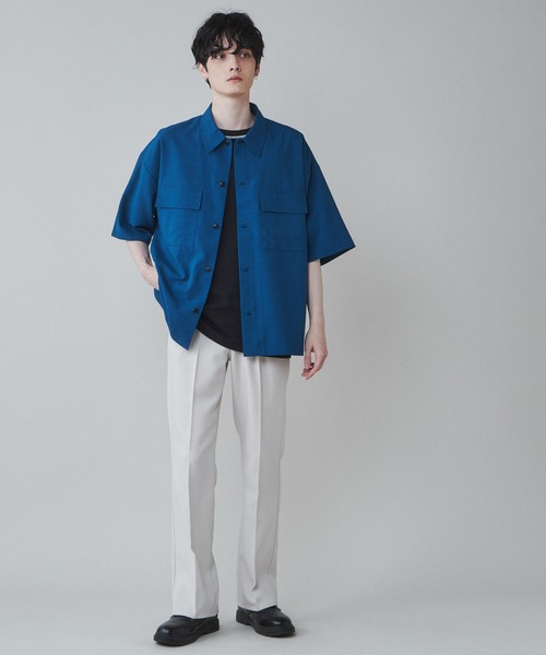 LUCY（ルーシー）の「LUCY/【セットアップ対応】イージーケア フラップポケットBIGシャツ（シャツ/ブラウス・メンズ・ブラック/ブルー/ライトグレー/ブラック系その他・MEDIUM/LARGE）」の8枚目の写真