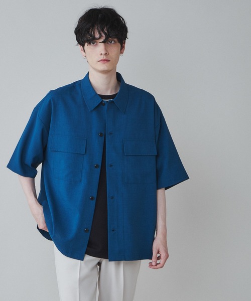 LUCY（ルーシー）の「LUCY/【セットアップ対応】イージーケア フラップポケットBIGシャツ（シャツ/ブラウス・メンズ・ブラック/ブルー/ライトグレー/ブラック系その他・MEDIUM/LARGE）」の16枚目の写真