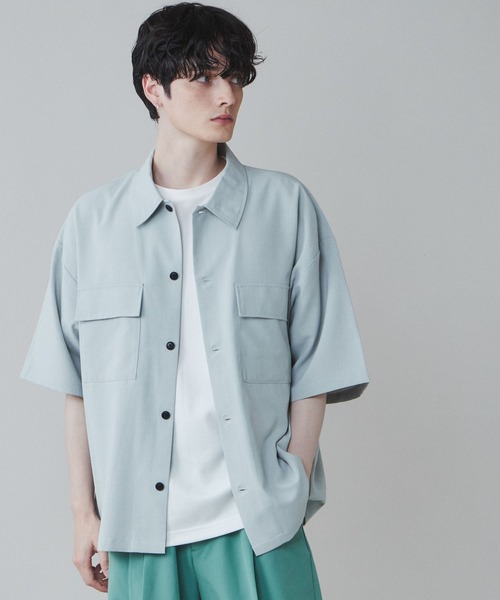 LUCY（ルーシー）の「LUCY/【セットアップ対応】イージーケア フラップポケットBIGシャツ（シャツ/ブラウス・メンズ・ブラック/ブルー/ライトグレー/ブラック系その他・MEDIUM/LARGE）」の14枚目の写真