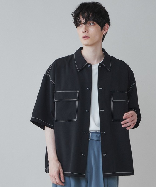 LUCY（ルーシー）の「LUCY/【セットアップ対応】イージーケア フラップポケットBIGシャツ（シャツ/ブラウス・メンズ・ブラック/ブルー/ライトグレー/ブラック系その他・MEDIUM/LARGE）」の12枚目の写真