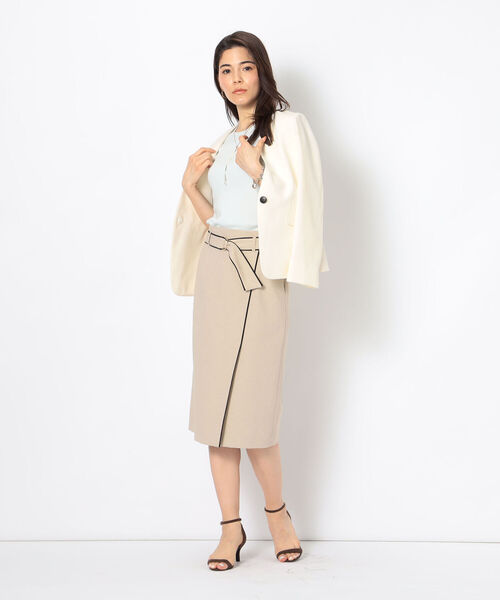 NOLLEY’S Sophi（ノーリーズソフィ）の「《手洗い可能》シャィニーパフショルショートスリーブプルオーバーニット（ニット/セーター・レディース・ベージュ/オフホワイト/サックスブルー/ベビーピンク・38）」の6枚目の写真
