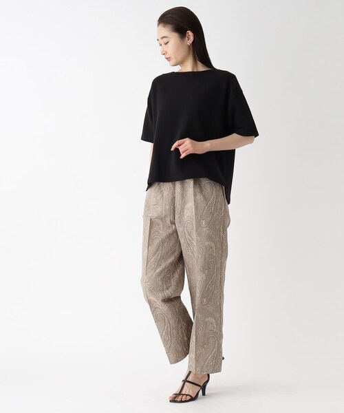 OPAQUE.CLIP（オペークドットクリップ）の「◆ボートネックサイドスリットカットソー【洗濯機洗い可】（Tシャツ/カットソー・レディース・ライトベージュ/ブラック/ダークグリーン/オフホワイト・40/42/38）」の16枚目の写真