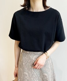 OPAQUE.CLIP | ボートネックサイドスリットカットソー【洗濯機洗い可】(Tシャツ/カットソー)