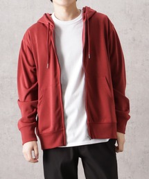 NAVY 裏毛ジップアップスウェットパーカー