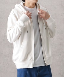 NAVY 裏毛ジップアップスウェットパーカー