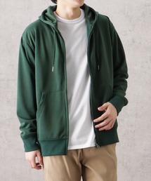 NAVY 裏毛ジップアップスウェットパーカー