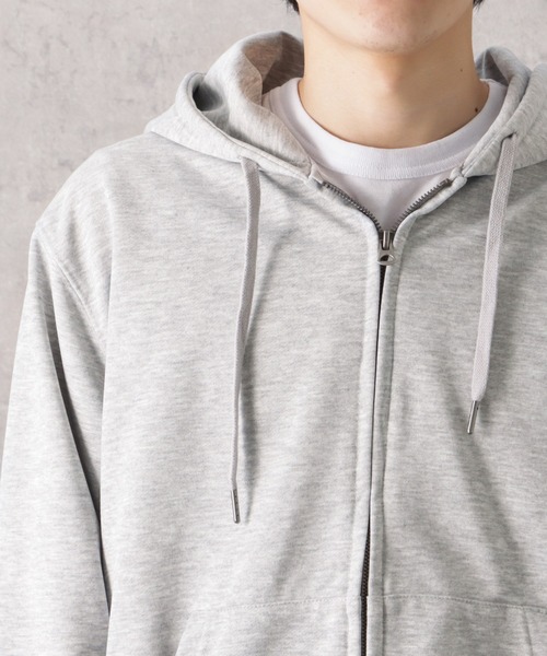 NAVY（ネイビー）の「NAVY 裏毛ジップアップスウェットパーカー（パーカー・メンズ・グレー/グリーン/ブルー/ホワイト/レッド/ブラック・M/L/XL）」の17枚目の写真