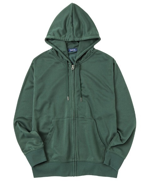 NAVY（ネイビー）の「NAVY 裏毛ジップアップスウェットパーカー（パーカー・メンズ・グレー/グリーン/ブルー/ホワイト/レッド/ブラック・M/L/XL）」の11枚目の写真