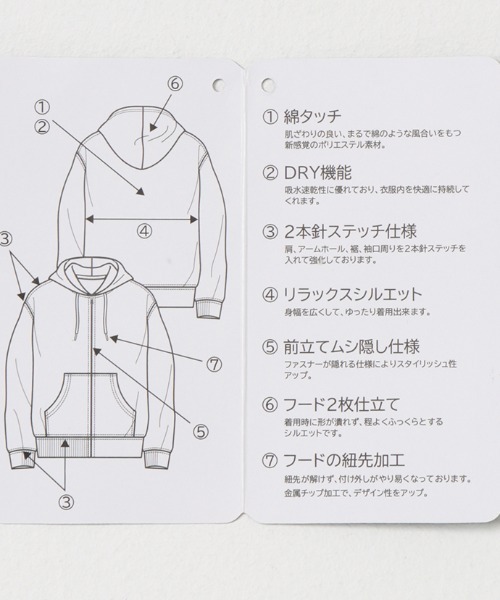 NAVY（ネイビー）の「NAVY 裏毛ジップアップスウェットパーカー（パーカー・メンズ・グレー/グリーン/ブルー/ホワイト/レッド/ブラック・M/L/XL）」の7枚目の写真