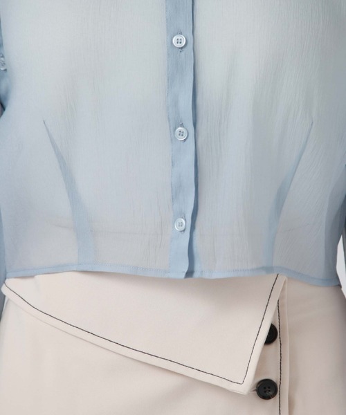 archives(アルシーヴ)の「シアーマルチWAY袖取外しシャツ(シャツ/ブラウス・レディース・ブルー/アイボリー/ブラック/ピンク・MEDIUM)」の6枚目の写真