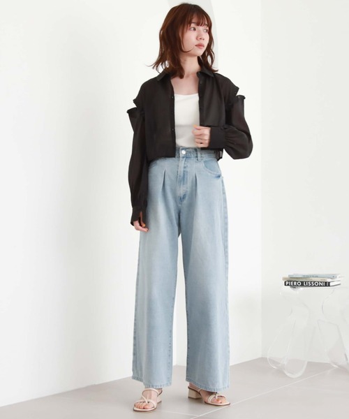 archives(アルシーヴ)の「シアーマルチWAY袖取外しシャツ(シャツ/ブラウス・レディース・ブルー/アイボリー/ブラック/ピンク・MEDIUM)」の18枚目の写真