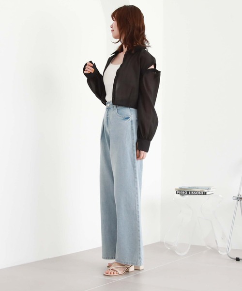 archives(アルシーヴ)の「シアーマルチWAY袖取外しシャツ(シャツ/ブラウス・レディース・ブルー/アイボリー/ブラック/ピンク・MEDIUM)」の20枚目の写真