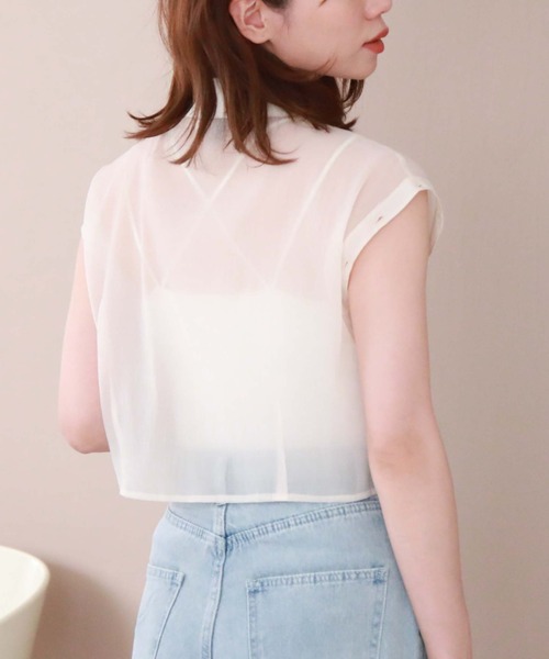 archives(アルシーヴ)の「シアーマルチWAY袖取外しシャツ(シャツ/ブラウス・レディース・ブルー/アイボリー/ブラック/ピンク・MEDIUM)」の13枚目の写真