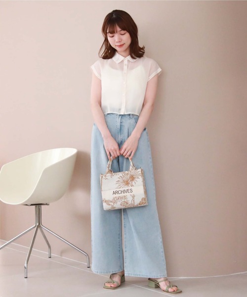 archives(アルシーヴ)の「シアーマルチWAY袖取外しシャツ(シャツ/ブラウス・レディース・ブルー/アイボリー/ブラック/ピンク・MEDIUM)」の15枚目の写真