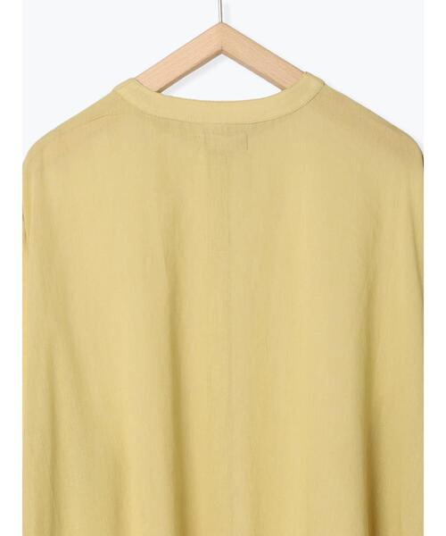 Samansa Mos2（サマンサ モスモス）の「インドボイルバンドカラー比翼ワンピース（ワンピース・レディース・オフホワイト/ブラック/イエロー/モカ・ﾌﾘ-）」の16枚目の写真