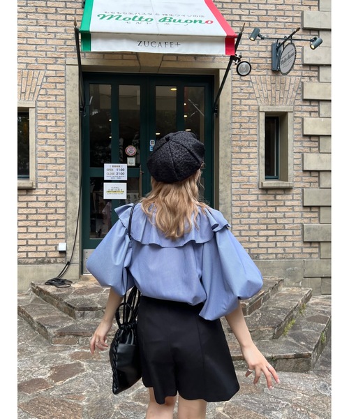 JUMELLE（ジュメロ）の「ストライプフリルＢＬ（シャツ/ブラウス・レディース・ピンク/ネイビー・M）」の12枚目の写真