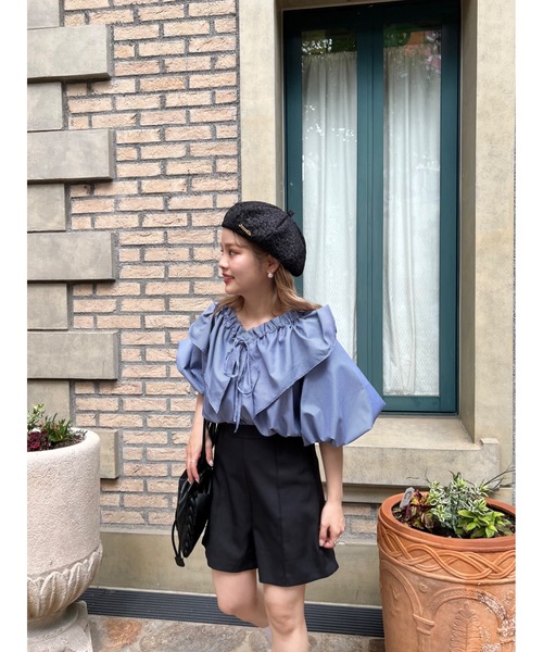 JUMELLE（ジュメロ）の「ストライプフリルＢＬ（シャツ/ブラウス・レディース・ピンク/ネイビー・M）」の16枚目の写真