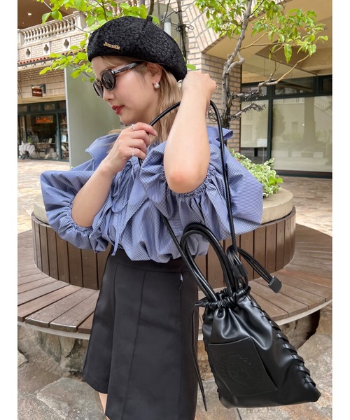 JUMELLE（ジュメロ）の「ストライプフリルＢＬ（シャツ/ブラウス・レディース・ピンク/ネイビー・M）」の19枚目の写真