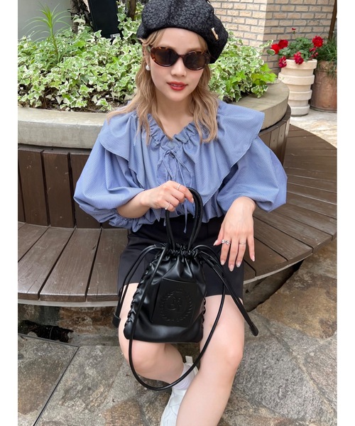 JUMELLE（ジュメロ）の「ストライプフリルＢＬ（シャツ/ブラウス・レディース・ピンク/ネイビー・M）」の21枚目の写真