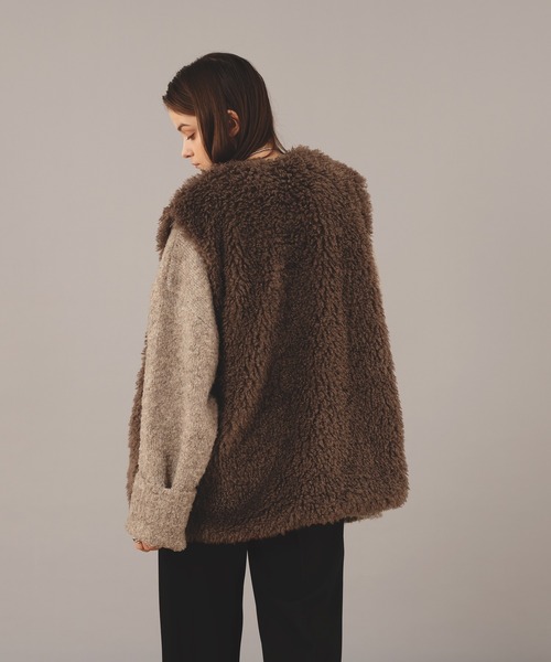 selle glant(セレグランテ)の「FAKE FUR VEST/フェイクファーベスト(ベスト・メンズ・ブラウン/アイボリー・MEDIUM/LARGE)」の21枚目の写真
