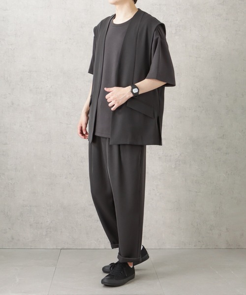 URBAN COLLECTION(アーバンコレクション)の「ドレープツイルワイドパンツ(その他パンツ・メンズ・カーキ/チャコール/ブラック・L/M)」の7枚目の写真