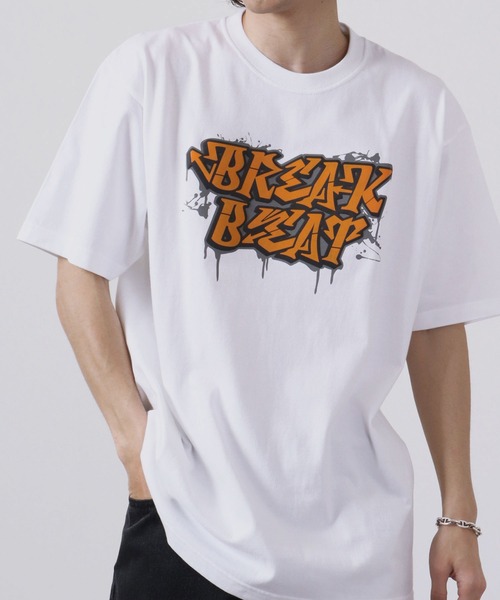 MODISH GAZE(モディシュガゼ)の「MODISH GAZE 7.4スーパーヘビーオンス 発泡プリント グラフィック 半袖Tシャツ BREAK BEAT(Tシャツ/カットソー・メンズ・ライトブルー/ブラック/ホワイト・XL/M/L)」の1枚目の写真