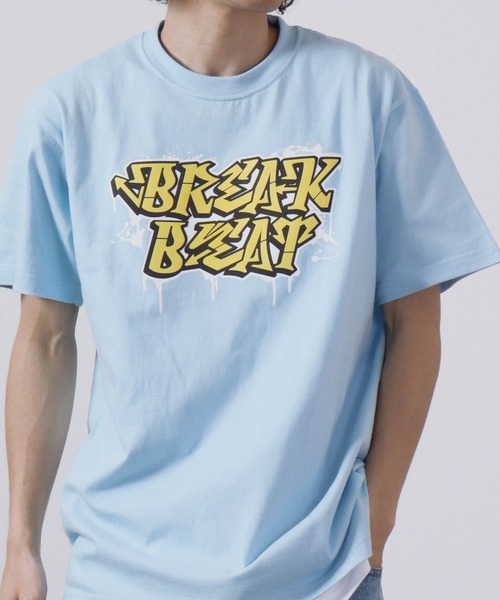 MODISH GAZE(モディシュガゼ)の「MODISH GAZE 7.4スーパーヘビーオンス 発泡プリント グラフィック 半袖Tシャツ BREAK BEAT(Tシャツ/カットソー・メンズ・ライトブルー/ブラック/ホワイト・XL/M/L)」の3枚目の写真