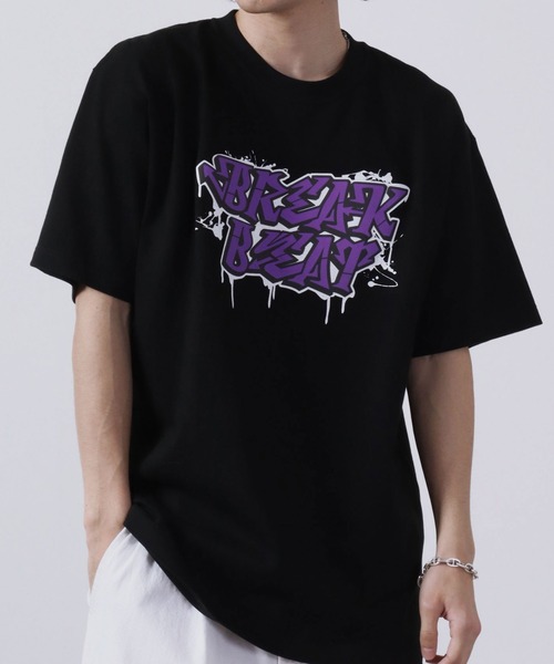 MODISH GAZE(モディシュガゼ)の「MODISH GAZE 7.4スーパーヘビーオンス 発泡プリント グラフィック 半袖Tシャツ BREAK BEAT(Tシャツ/カットソー・メンズ・ライトブルー/ブラック/ホワイト・XL/M/L)」の4枚目の写真