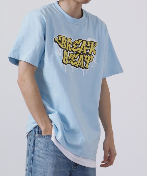 MODISH GAZE(モディシュガゼ)の「MODISH GAZE 7.4スーパーヘビーオンス 発泡プリント グラフィック 半袖Tシャツ BREAK BEAT(Tシャツ/カットソー・メンズ・ライトブルー/ブラック/ホワイト・XL/M/L)」の21枚目の写真