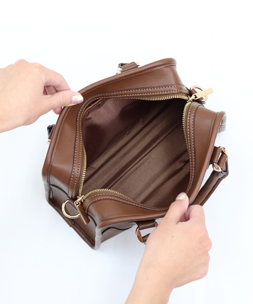 MIAN （ミアン）の「2wayスクエアハンドバッグ（ハンドバッグ・レディース・ブラック/アイボリー/ボルドー/ブラウン・FREE）」の9枚目の写真