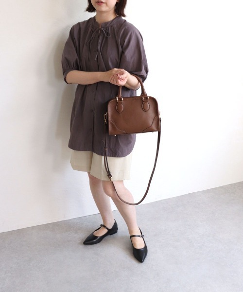 MIAN （ミアン）の「2wayスクエアハンドバッグ（ハンドバッグ・レディース・ブラック/アイボリー/ボルドー/ブラウン・FREE）」の12枚目の写真