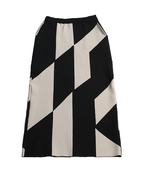 antiqua(アンティカ)の「幾何学柄タイトニットスカート(スカート・レディース・ブラック・FREE)」の14枚目の写真