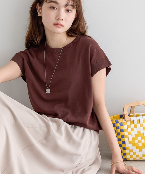 AMERICAN HOLIC(アメリカンホリック)の「フレンチスリーブニットプルオーバー(ニット/セーター・レディース・ブラウン/レッド/ブラック/その他6/その他7・M/L)」の3枚目の写真