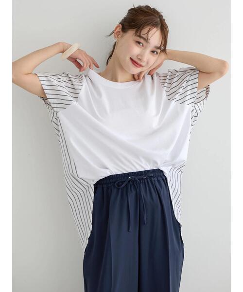 AMERICAN HOLIC（アメリカンホリック）の「接触冷感異素材カットチュニック（チュニック・レディース・グレイッシュベージュ/ミント/ブラック/ネイビー/オフホワイト・L/M）」の6枚目の写真