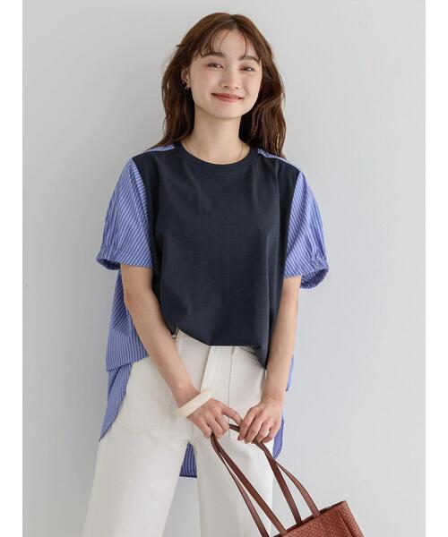 AMERICAN HOLIC（アメリカンホリック）の「接触冷感異素材カットチュニック（チュニック・レディース・グレイッシュベージュ/ミント/ブラック/ネイビー/オフホワイト・L/M）」の13枚目の写真