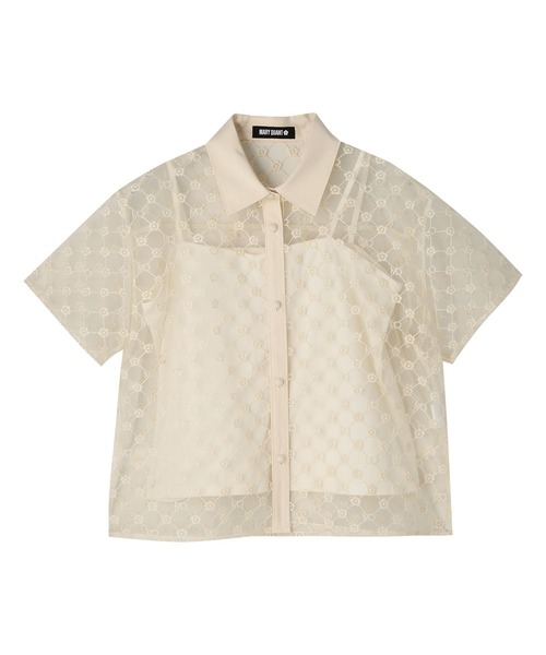 MARY QUANT（マリークワント）の「モノグラムチュールレース ブラウス 