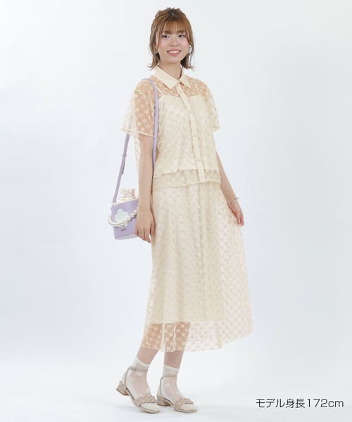 MARY QUANT（マリークワント）の「モノグラムチュールレース ブラウス