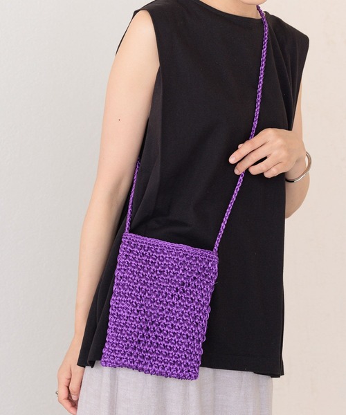 LEPSIM(レプシィム)の「編み編みミニショルダー 906723(ショルダーバッグ・レディース・ブラック/グリーン/グリーン系その他/パープル・ONE SIZE)」の4枚目の写真