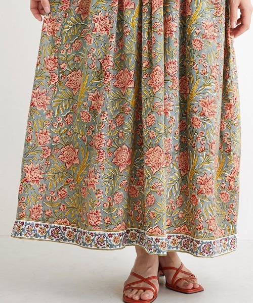 Shanti Shanti ブロックプリント ディンティノースリワンピ【WEB限定】（ワンピース）｜チチカカ（チチカカ）