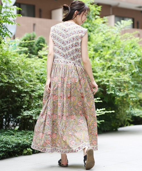 Shanti Shanti ブロックプリント ディンティノースリワンピ【WEB限定】（ワンピース）｜チチカカ（チチカカ）