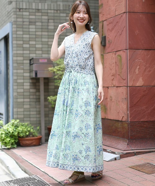 Shanti Shanti ブロックプリント ディンティノースリワンピ【WEB限定】（ワンピース）｜チチカカ（チチカカ）