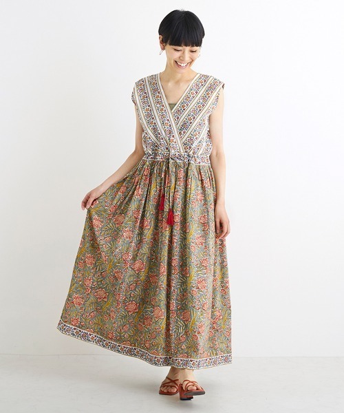 Shanti Shanti ブロックプリント ディンティノースリワンピ【WEB限定】（ワンピース）｜チチカカ（チチカカ）