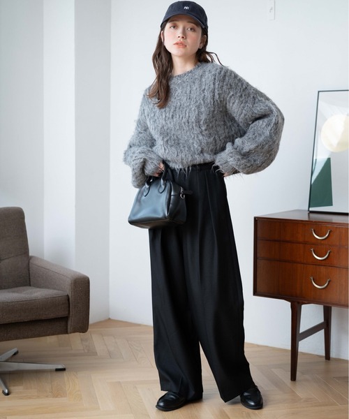 WEGO（ウィゴー）の「WEGO/ブラッシュニットショートプルオーバー（ニット/セーター・レディース・イエロー/ダークグリーン/ベージュ/ダークグレー/ホワイト/ライトグレー/グリーン/ブルー系その他・FREE）」の18枚目の写真