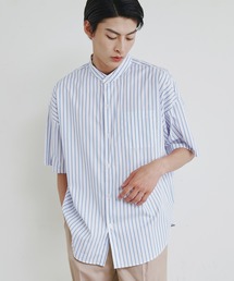 【SELECT】IR:ビッグサイズバンドカラーシャツS/S