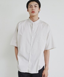 【SELECT】IR:ビッグサイズバンドカラーシャツS/S