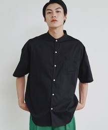 【SELECT】IR:ビッグサイズバンドカラーシャツS/S